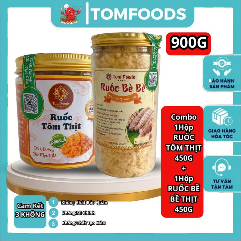 [Combo Ưu Đãi]|1 Hộp 450g Ruốc Tôm Thịt+ 1 Hộp 450g Ruốc Bề Bề Thịt