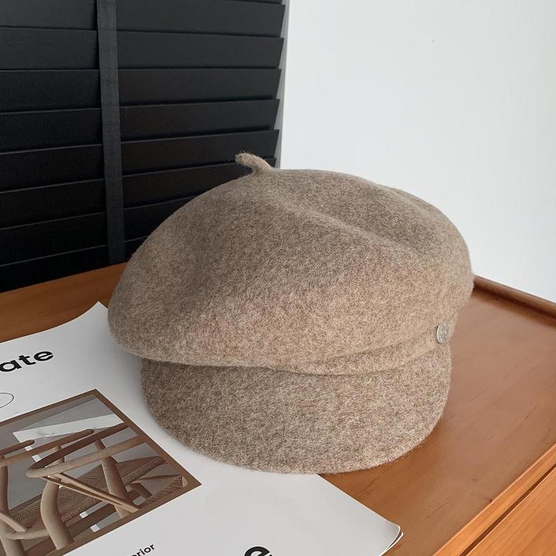 Product Introduction of Japanese Wool Beret Hat For Women Comfortable And Versatile Retro And Casual Face Showing Small Octagonal Painter Hat 20