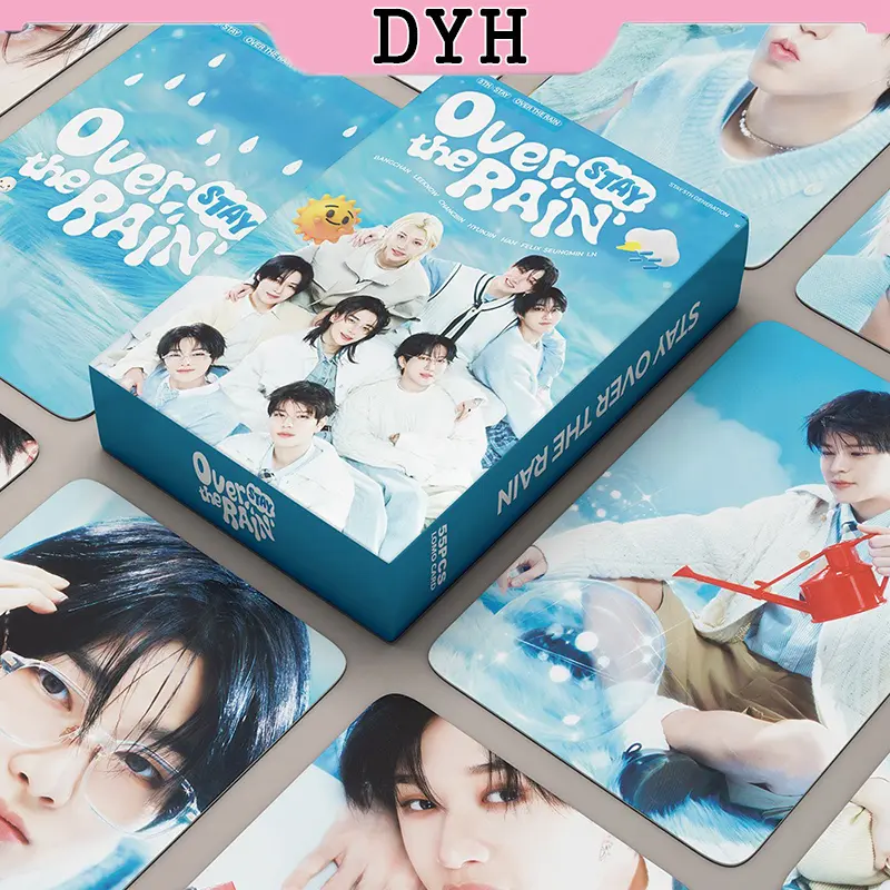 55pcs Stray Kids LOMO Card 5Th FanClub Stay Over The Rain Album Photocard KPOP Collection Card