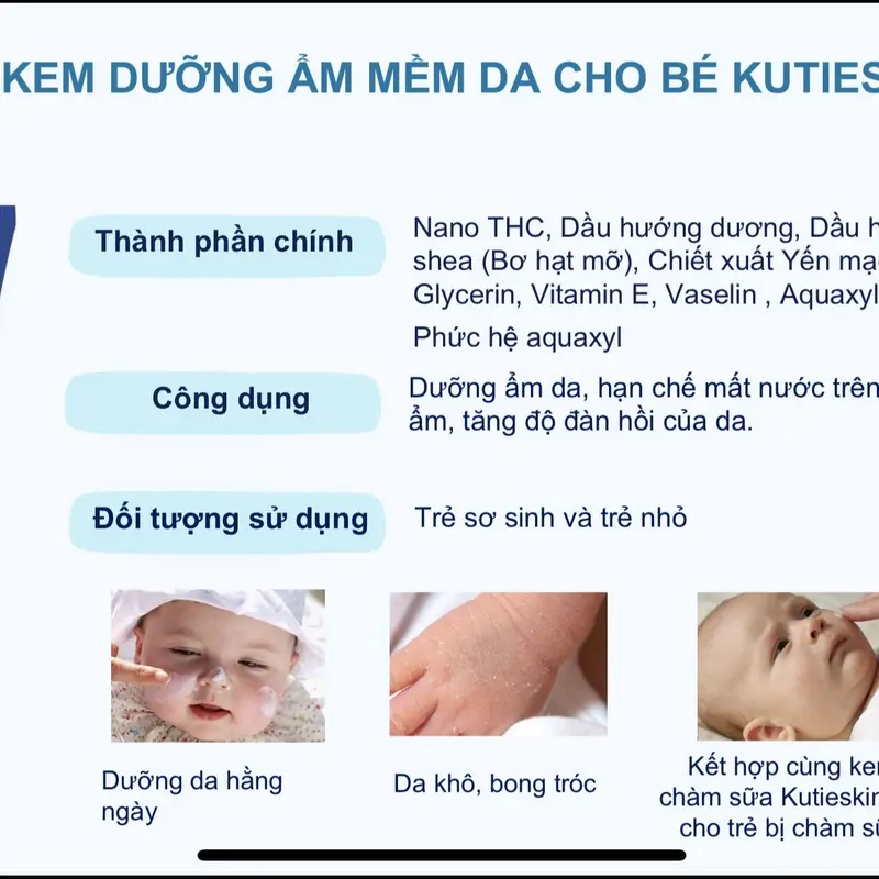 Combo kem dưỡng ẩm da và son dưỡng môi kutieskin cho bé 2