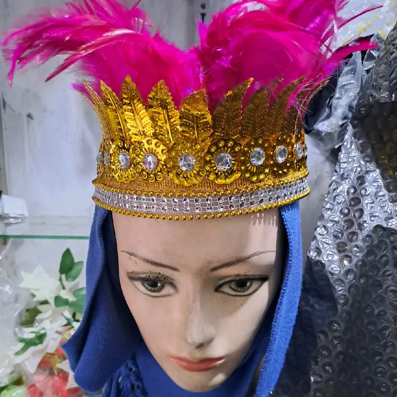 mahkota bulu asesoris bulu mahkota ikat kepala hairdo bulu asesoris adat kalimantan 5