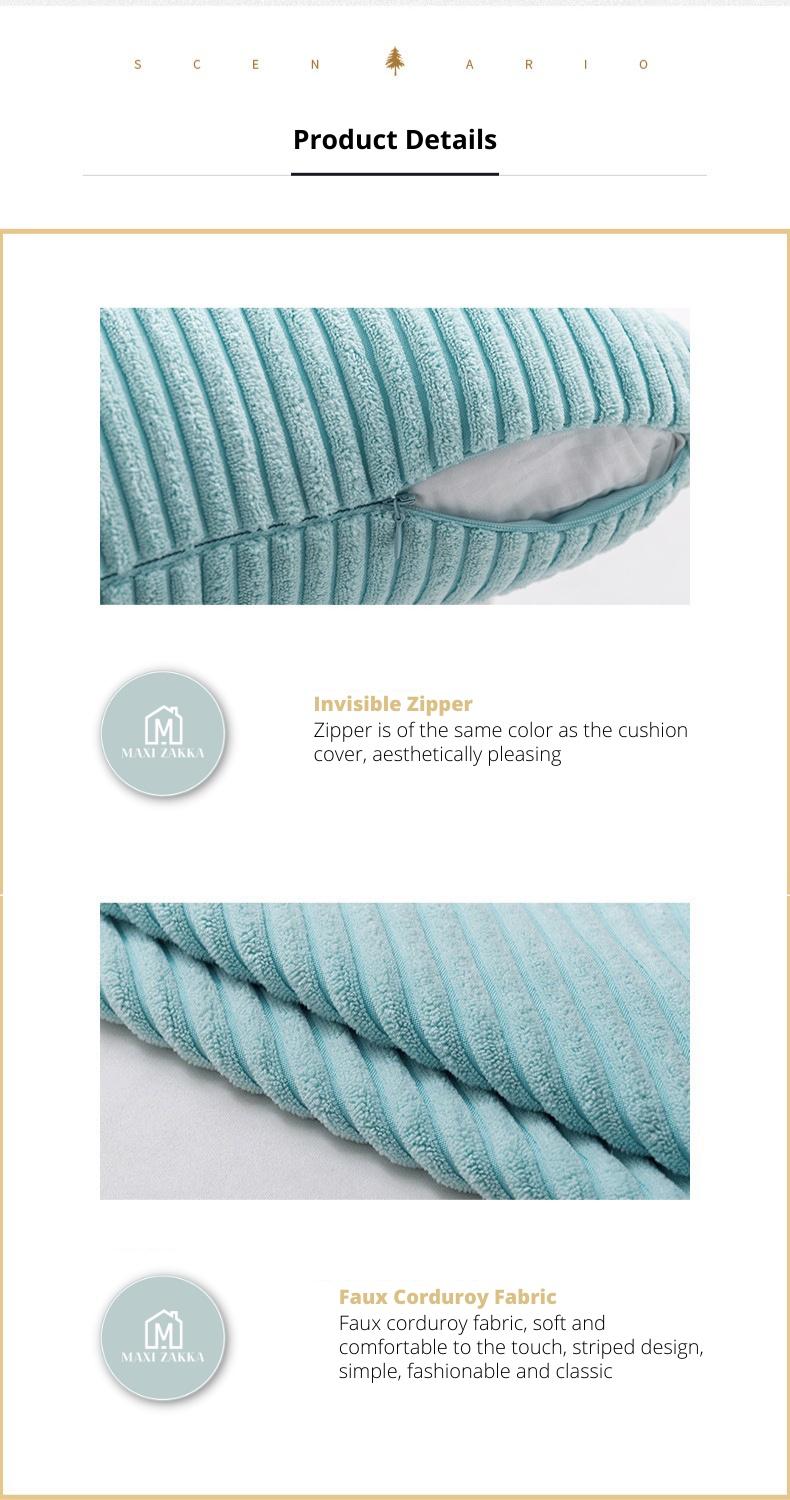 Product Introduction of Sarung Bantal Korduroi, Sarung Bantal Sofa Rumah, Hiasan Segi Empat Geometrik, Sarung Kusyen, Sarung Bantal, Tiada Bahan Pengisi, 45 * 45cm, Sesuai untuk Hiasan Sofa Rumah 9