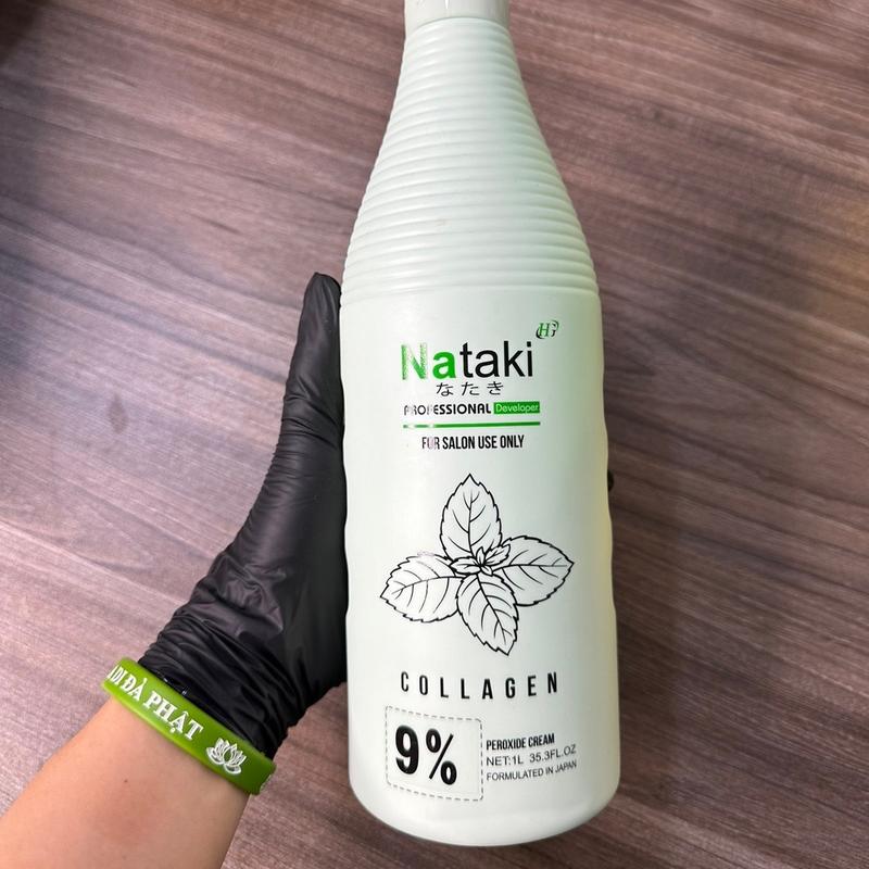    Oxy Bạc Hà    Ôxi trợ nhuộm NATAKI collagen bạc hà dung tích 1000ml cho salon Đổi Màu Tóc Nhuộm Tóc Serum Dưỡng Tóc 