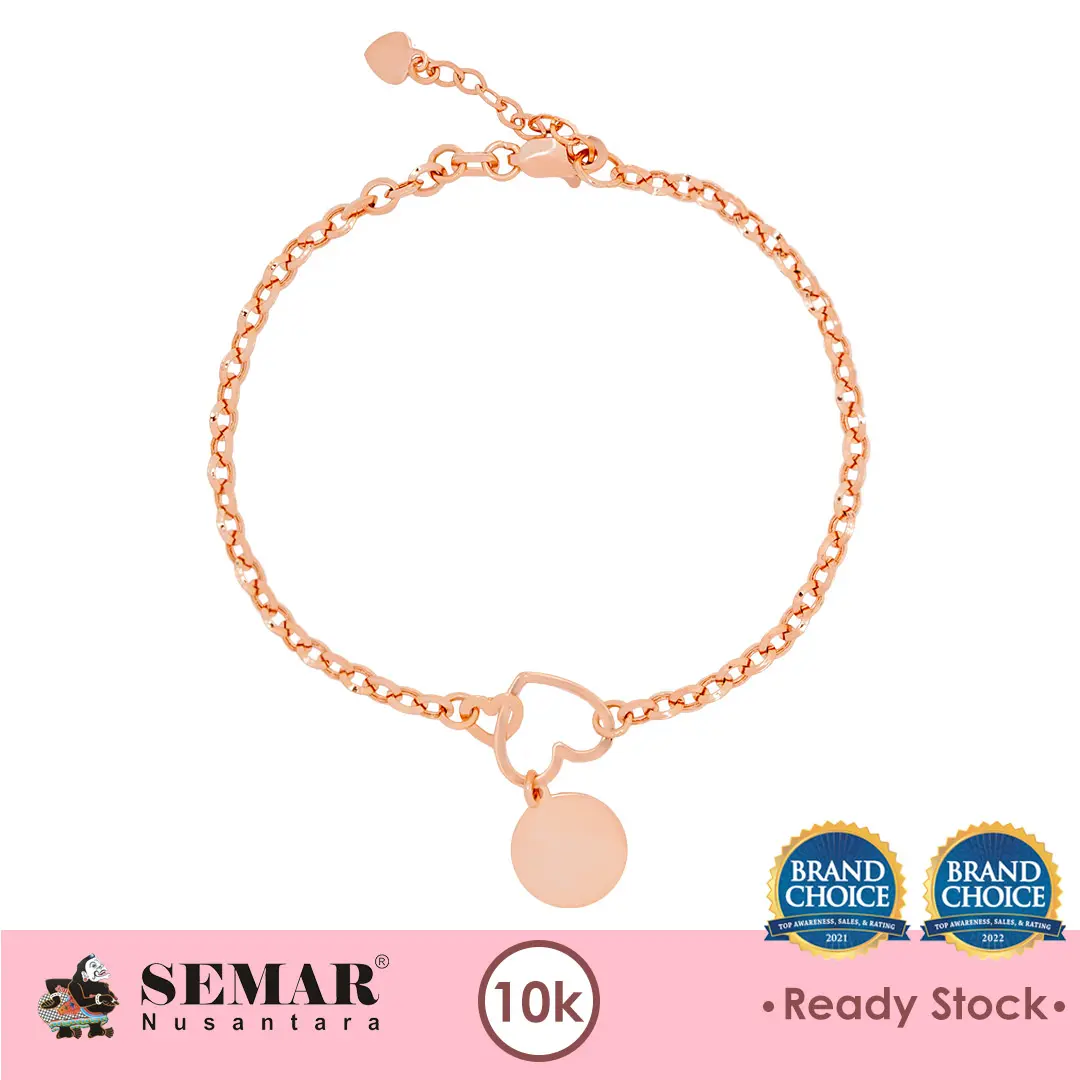 Gelang Emas Fancy Love My Letter Bulat Gold 10K Semar Nusantara