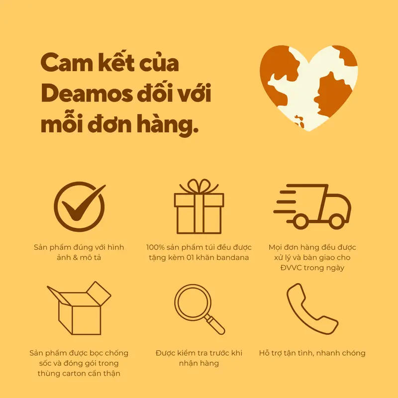 [Tặng bandana] Túi đeo chéo unisex dạng hộp ngang vân cá sấu Deamos da PU chống nước TD02N 4