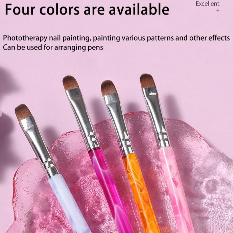Acrylic Nail Art Brush Set, 4 Counts/set Professional Gel Nail Polish Nail Art Brush, Manicure Tool for Women & Girls 4