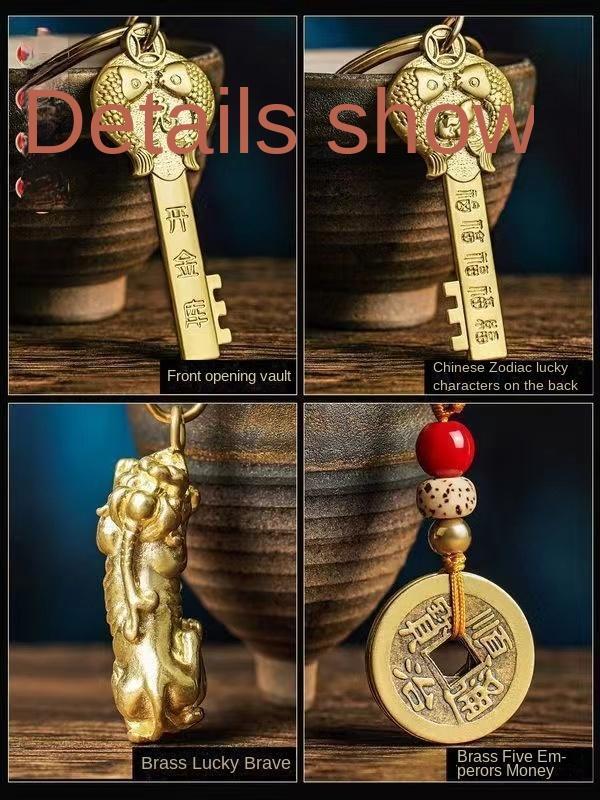 Product Introduction of Pixiu Good Luck and Wealth Copper Gourd Twelve Zodiac Open Vault Money  Pendant Cleaned, Blessings Decor Ornaments 9