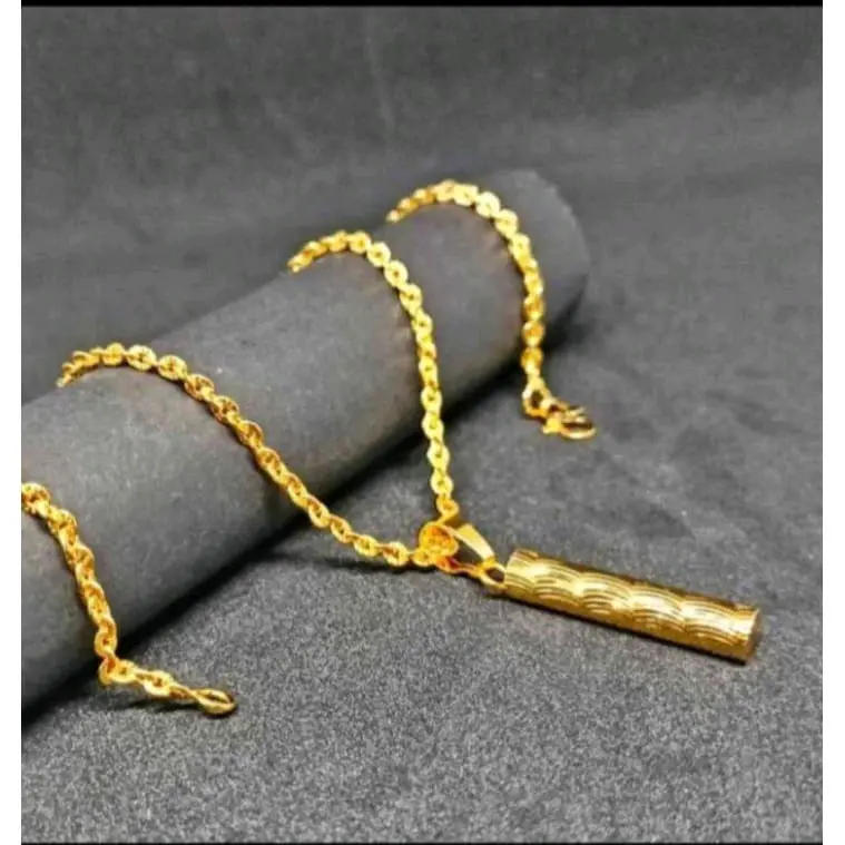 kalung Nuri liontin bambu import termewah terbuat dari coin emas asli kadar 88,9 anti luntur