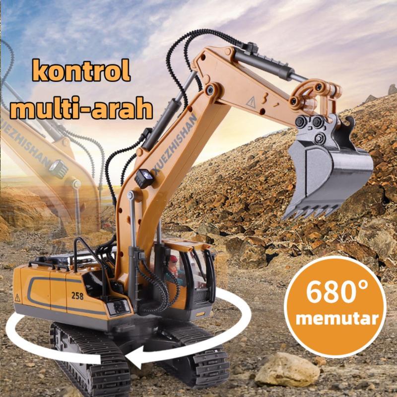 ToysBestMall Remote Control Mainan Anak Excavator RC 2.4GHz 11 Saluran Logam Paduan - Lampu LED, Baterai Inklusif & Kontrol Presisi ToysBestMall Remote Control Mainan Anak Excavator RC 2.4GHz 11 Saluran Logam Paduan - Lampu LED, Baterai Inklusif & Kontrol Presisi