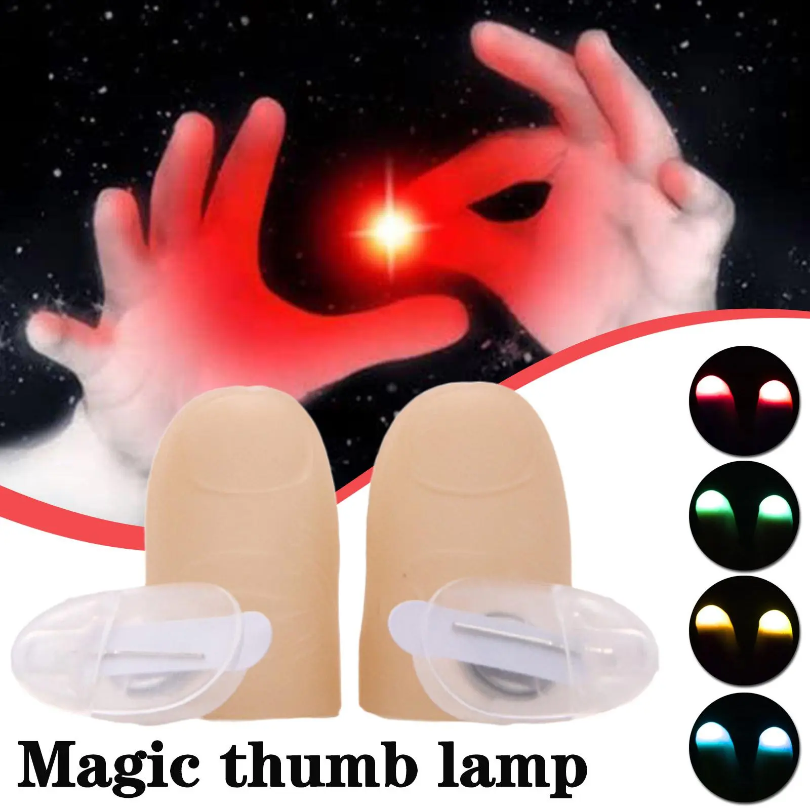 Đồ Chơi Ngón Tay Cái Phát Sáng, Bộ 2 Chiếc, Đồ Chơi Sáng Tạo, Chất Liệu An Toàn, Cầm Tay, Thích Hợp Cho Mọi Lứa Tuổi, 10g, 4 * 2.5cm