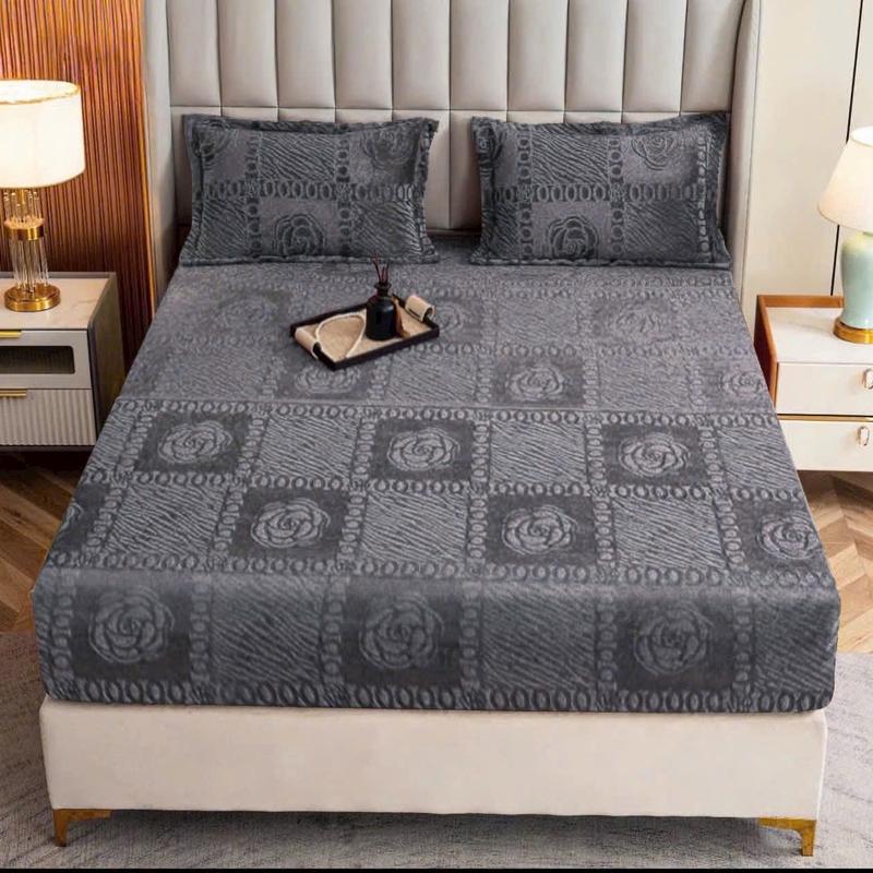 Bộ ga trải giường nỉ nhung CoCo Hoa Trà 3 món (1 ga và 2 vỏ gối nằm) dành cho nệm dưới 16cm