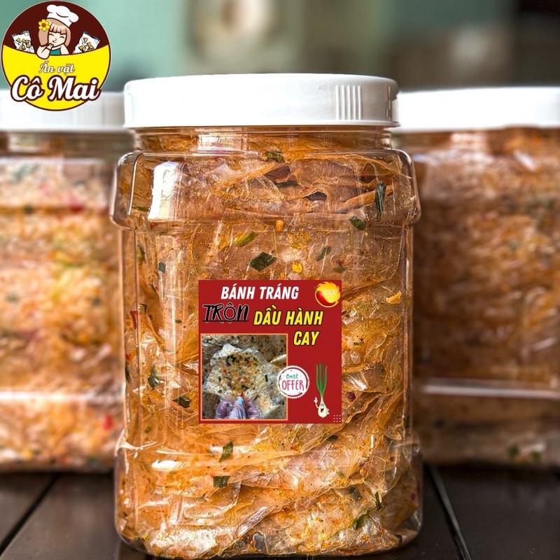 CHAY Bánh Tráng Trộn Dầu Hành Cay - Hủ 350Gr - Bánh Tráng COMAI Food Ăn Vặt
