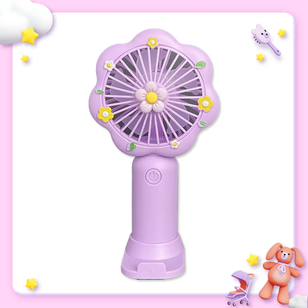 Quạt cầm tay mini P360A - Thiết kế nhỏ gọn tiện lợi dễ mang theo, có thể để đứng hay cầm tay, tặng kèm dây sạc