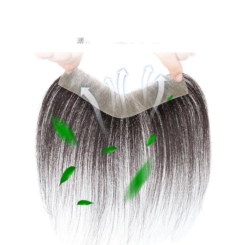Hairline Fake Hair Patch For Men And Women Invisible Forehead Hairline Fake Bangs Bio-scalp Real Hair Stickers Wig Piece 4