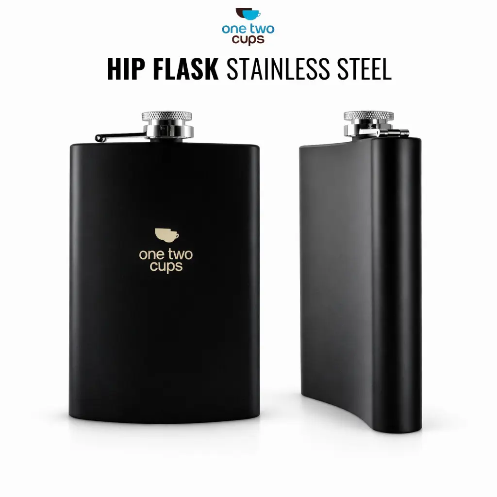 One Two Cups Botol Hip Flask Stainless Steel Tutup Plastik Pocket Bottle Mini - B86