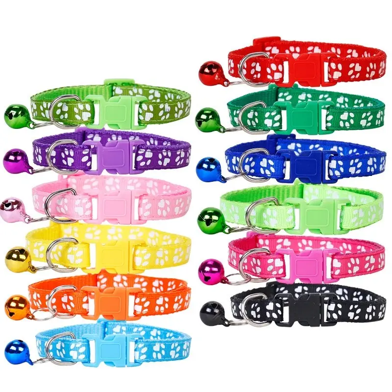 KALUNG HEWAN LONCENG / KUCING ANJING / Tali Leher Anjing Kecil Pet Collar Dog Puppy Kitten Adjustable Motif Tapak Kaki paw 2