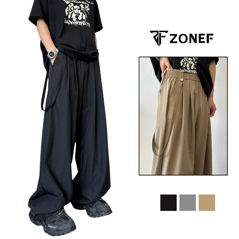 Quần dài form rộng Extra Wided Pants Zonef Quần ống rộng thời trang unisex chất liệu gió mỏng Nam Menswear