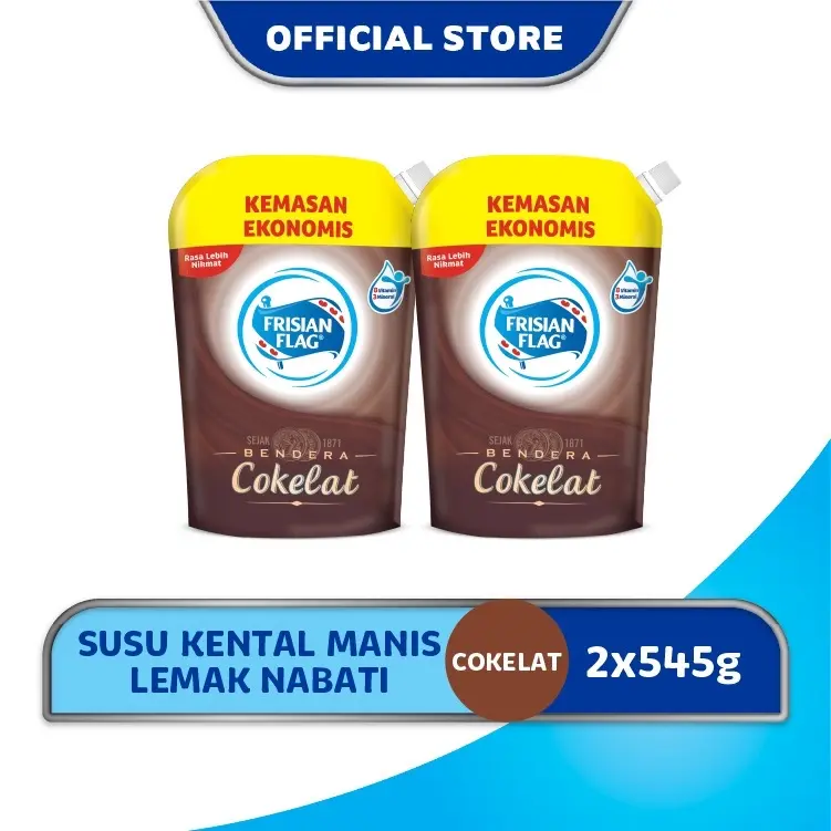 (Isi 2) Frisian Flag Susu Kental Manis Chocolate Pouch 545 gr