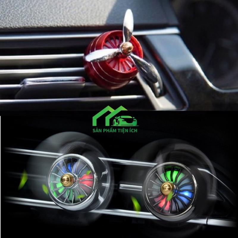 Quạt sáp thơm cài cửa gió điều hoà có đèn led loại 3 cánh,Chất liệu hợp kim không gỉ trang trí Nội Thất ô tô