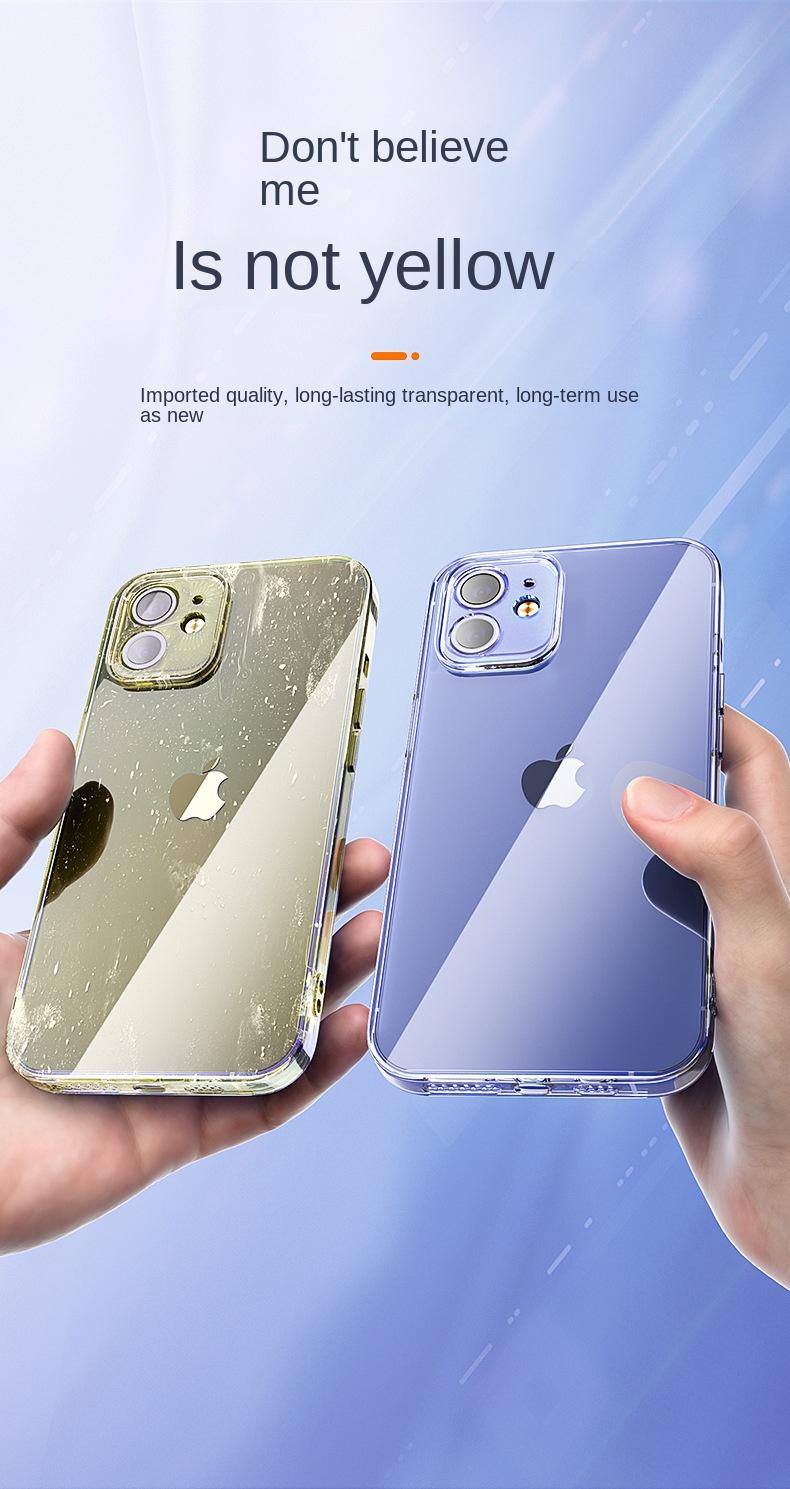 Product Introduction of Apple 16/15/14/13/12/11/X Phone Case Iphone15pro Transparent Soft Case 14pro Four-Corner Drop-Resistant Ultra-Thin 13pro12 Protective Case Drop-Resistant 3