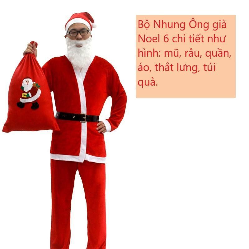   HCM hỏa tốc  Set đồ hóa trang ông già noel bằng Nỉ Nhung dành cho nam 55-85kg - Selenshop Áo Menswear Ong 