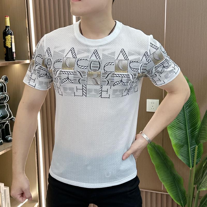 Áo Thun Nam Sang Trọng Cao Cấp, Cổ Áo Lụa Lạnh Tròn, Dáng Ôm, Thoáng Khí, ngắn Tay, Thời Trang 3