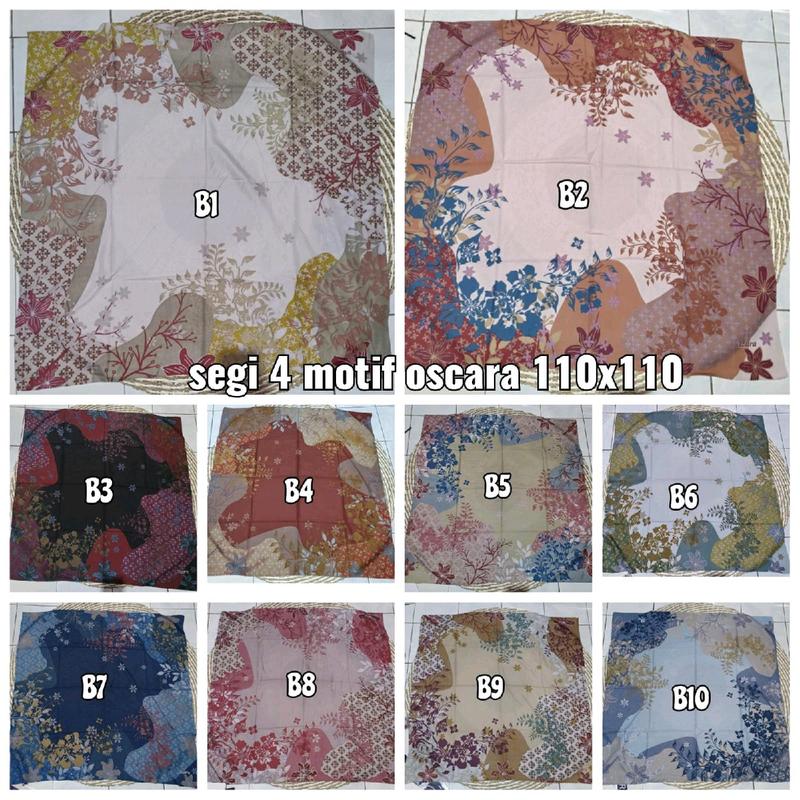 KERUDUNG HIJAB SEGI 4 OSCARA MOTIF/SEGI 4 VOAL OSCARA MOTIF 3