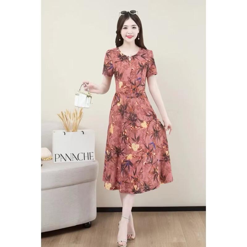 Product Introduction of Đầm trung niên AD1040, váy trung niên cho mẹ dự tiệc cao cấp chất vải  thun lạnh 3D đẹp nhẹ, mịn mát co giãn 4 chiều 16