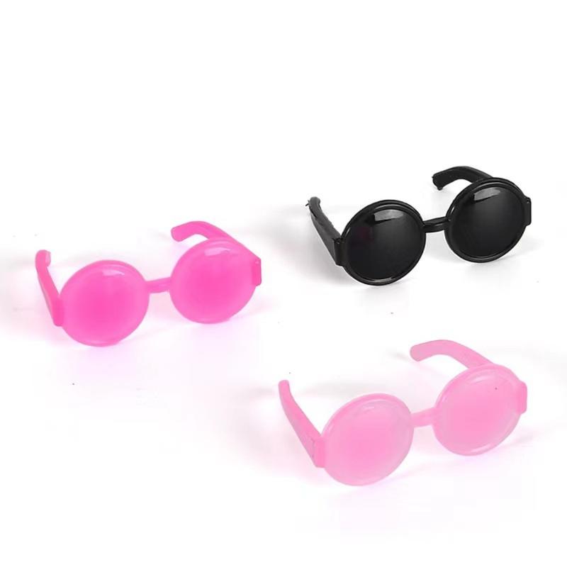 Product Introduction of 2pcs/set Play House Toy Doll Sunglass Retro Cool Doll Glasses Round Frame Fashion Styles Mini Plastic Heart Glasses Retro Multicolor Mini Plastic Glasses for Doll Kids Toy 12