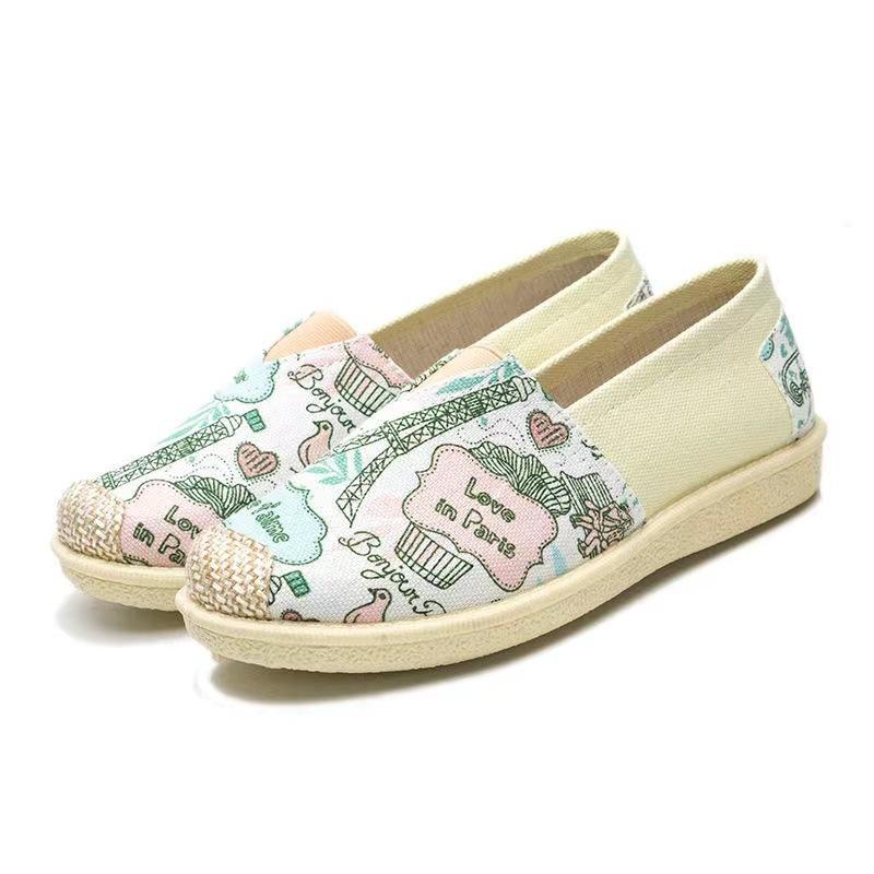 20242023 New Canvas Shoes Women's Shoes Korean Style Leisure Cloth Shoes Low-Cut Lightweight Comfortable Breathable One Pedal Women's Shoes 7