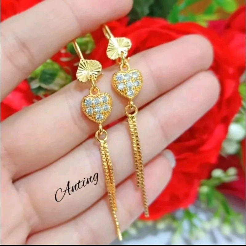 ANTING DESY TITANIUM SILVER MOTIF PERMATA ANTI LUNTUR ANTI KARAT Earrings 6
