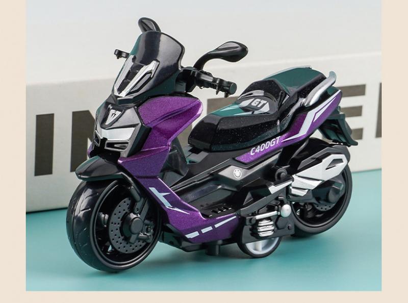 Product Introduction of Alloy Pull Back Motorcycle Simulation Pedal Toy Car Model Keychain Pendant Gift Clip Doll Gift 15