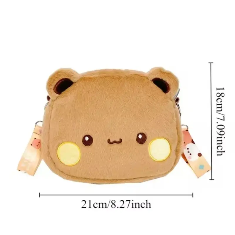 Túi Đeo Chéo Hình Gấu Anime, Phong Cách Kawaii Ví Đựng Đồ Mềm Hoạt Hình, Ví Nhồi Bông Và Bồng Bềnh Dành Cho Phụ Nữ Và Trẻ Em Gái Bag Tote Nhung Chữ Nhật 2