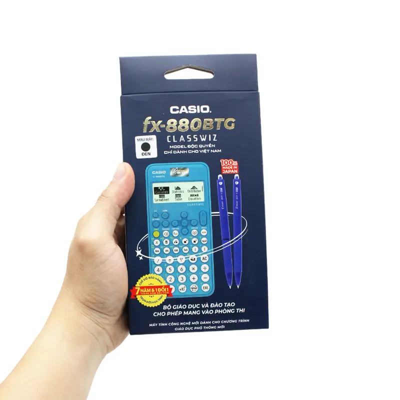 [Chính Hãng] Bộ Máy Tính CASIO FX-880BTG - Màu Đen + 2 Bút Bi Pilot BP-1RT - Mực Xanh 7
