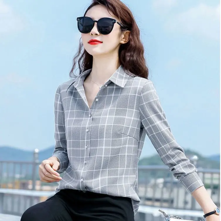 Áo Sơ Mi Kẻ Sọc, Hàng Mới Về, Quần Áo Mùa Thu Nữ Dài Tay, Thời Trang, Thanh Lịch, Dáng Ôm, Phong Cách Hàn Quốc, Dáng Rộng Vừa Vặn, Áo Áo Cánh Nữ, Phong Cách Phương Tây