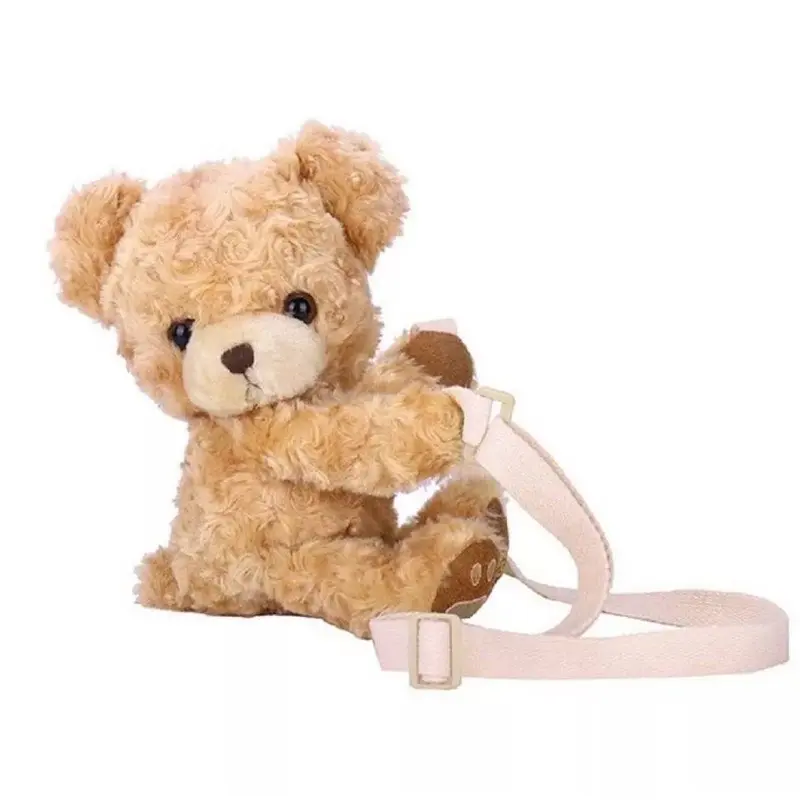 Ransel beruang terbaru Tas Boneka Merangkul Tas selempang anak Masuk HP Bahan Bulu Korea Perempuan 5