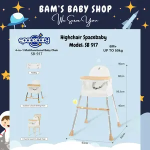 [BAMS] Space Baby SB 917 Baby Booster & High Chair Kursi Makan Bayi SB 917 Empuk