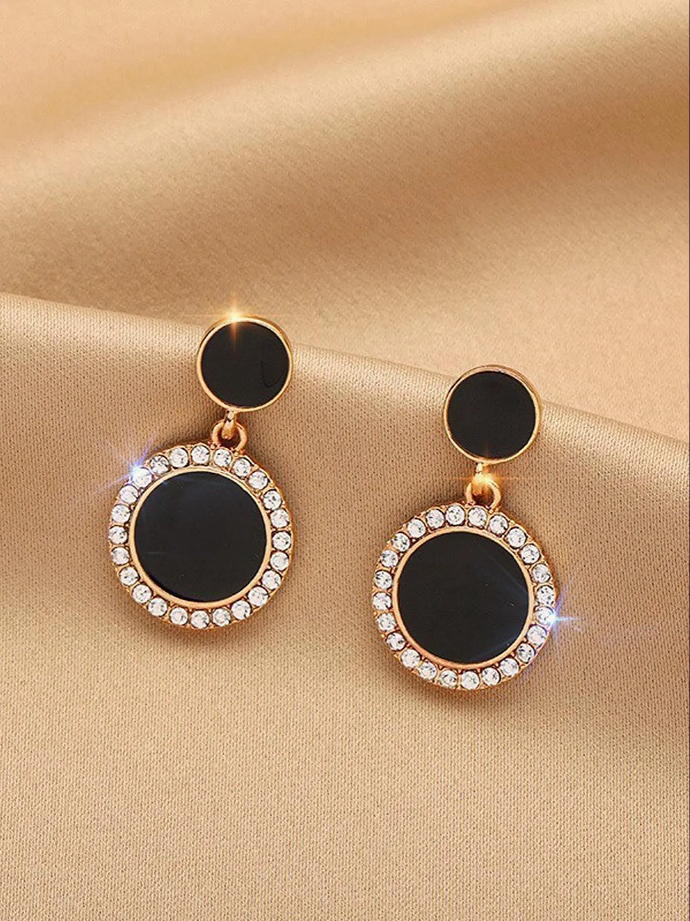 Rhinestone Decorated Dangle Earrings, 1 Pair Elegant Jewelry for Women for Party, Daily Clothing Decor, Trendy All-match & Exquisite Jewelry for Birthday Gift