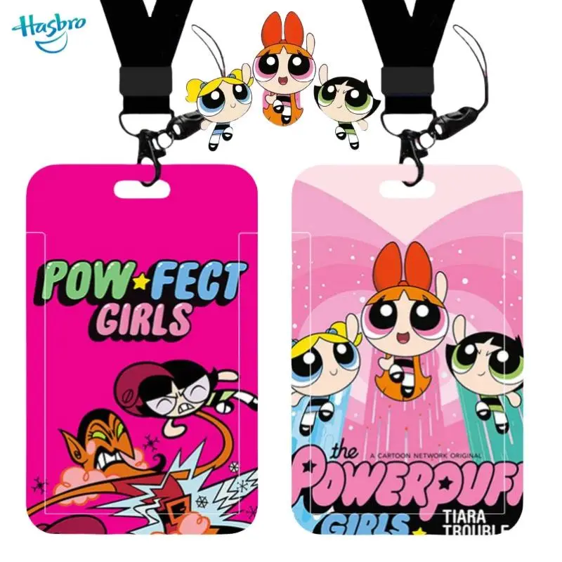 Miniso The Powerpuff Girls Blossom Bubbles Buttercup Cartoon Cute Print Student Slide ID Card Campus Bus Card Anti-Lost Protective Case