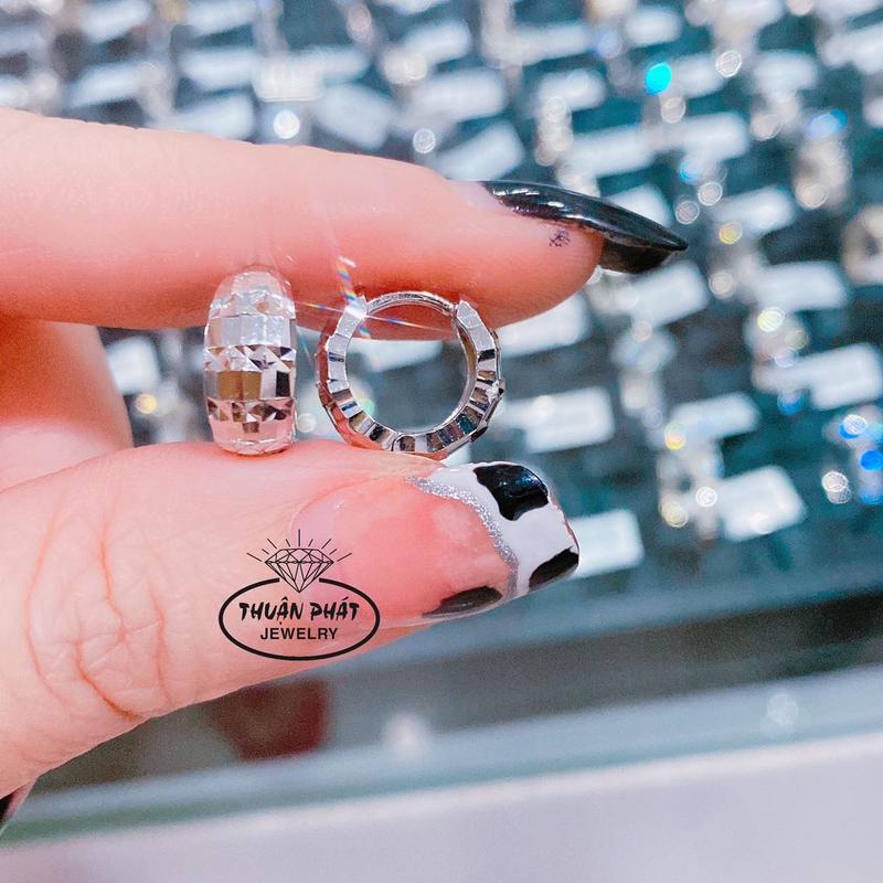 Phụ Kiện Bông Tai Nữ Mo B110 Cắt máy 9D Sáng Chiếu Đeo Ôm Tai Siêu Đẹp Trang Sức Bạc Ý Xi kim - Bạc Thuận Phát