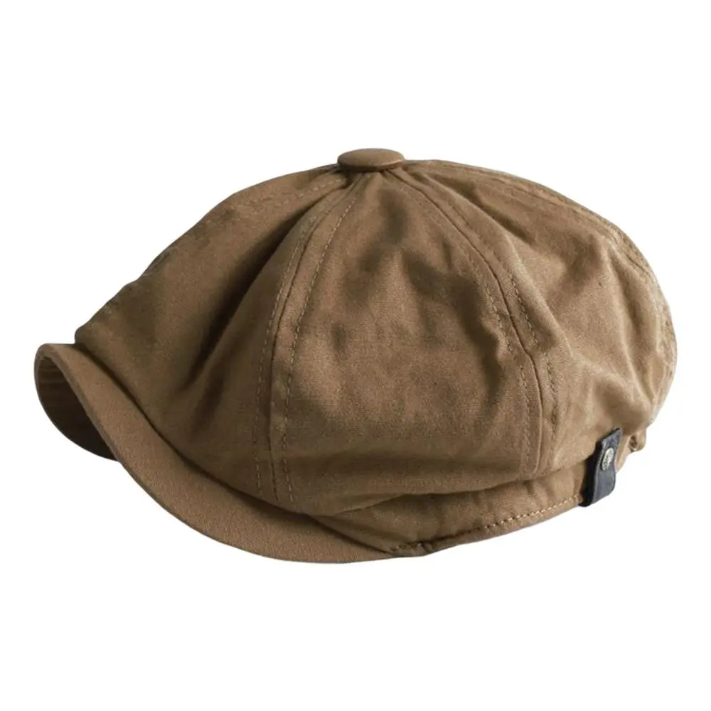 Retro British Style Men Newsboy Hat, Baker Boy Beret Caps, Soft 8 Panels Headwear Visor Octagonal Flat Hat for Outdoor Summer Vacation Fall