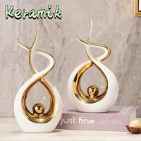 Gambar Vinnatsu Ornament Dekorasi Pajangan Keramik Aesthetic Lemari Hias Living Room Home Decor  Luxury Style Potongan / Ruang Tamu / Lemari TV / Pintu Masuk / Rak Bo Gu / Dekoratif / Kerajinan - Emas putih, Pendek-17x6x27 dari FluffyHQ Kab. Tangerang 1 Tokopedia