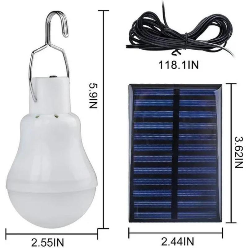 Đèn LED bóng đèn năng lượng mặt trời, không thấm nước, sử dụng ngoài trời, 5V, sạc USB, treo, đèn chạy bằng ánh sáng mặt trời khẩn cấp, Cầm Tay và mạnh mẽ, thích hợp cho sử dụng trong nhà 6