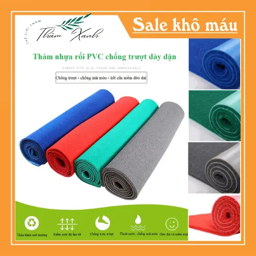 Thảm nhựa rối trải sản PVC chống trượt khổ 0.5*1.2m - Thảm Xanh