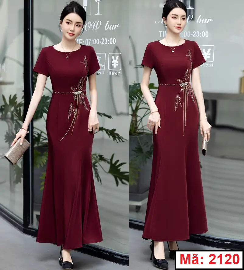 Đầm Tiệc Thiết Kế Kết Đá Kima Nhật sang trọng, nổi bật [2120]