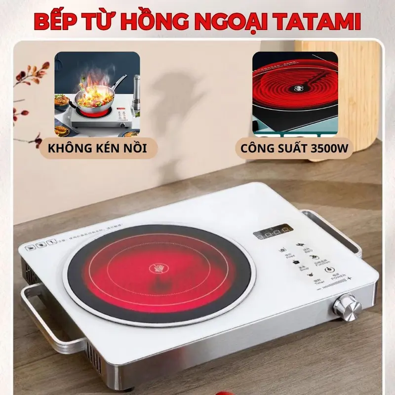 Bếp Hồng Ngoại TATAMI Đa Năng Công Suất Cao 3500W Không Kén Nồi Không Bức Xạ - Tiết Kiện Điện-Dùng Tất Cả Các Loại Nồi bếp  đun  nước  pha  trà bếp  điện  từ  mini bếp  điện  hồng  ngoại bếp  điện  đa  năng 1