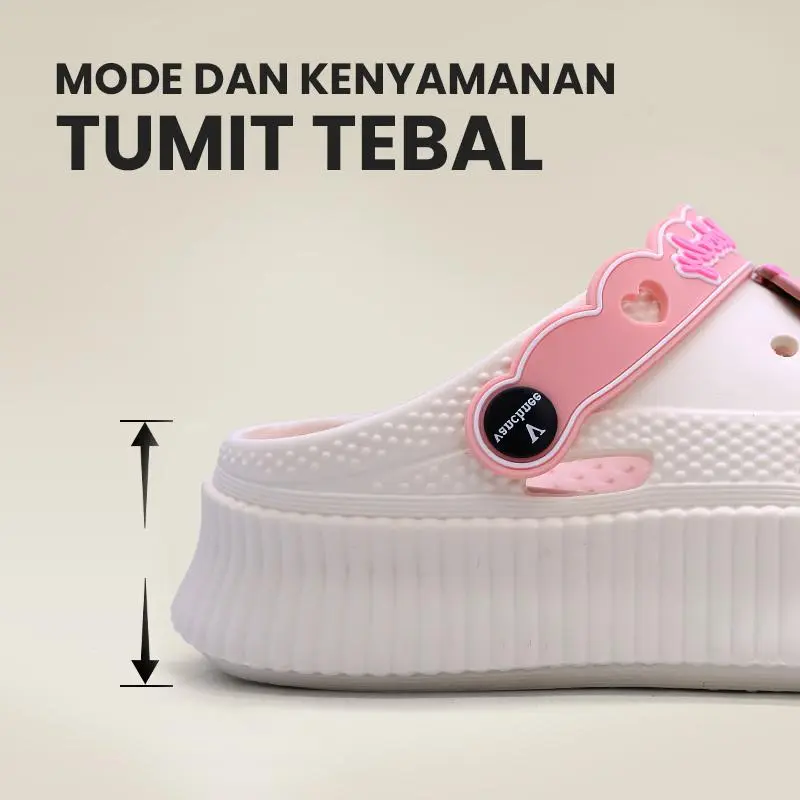 TAICCY Sandal Kodok Wanita Dewasa Jelly Fuji Sendal Baim Wedges Karakter Kartun Sandal keluarga EVA Ukuran 20-41 5
