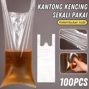 100 kantong urin sekali pakai untuk pasien terbaring di tempat tidur, kantong urin plastik portabel yang mudah digunakan, solusi perjalanan dan darurat, memberikan kenyamanan dan kepraktisan dalam berbagai situasi