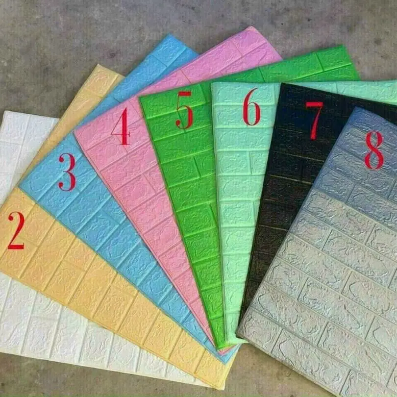 (Tặng kèm hoa 3d )Combo 20 tấm xốp dán tường đủ màu kích thước 70x77 ( Tặng Hoa 3d  )