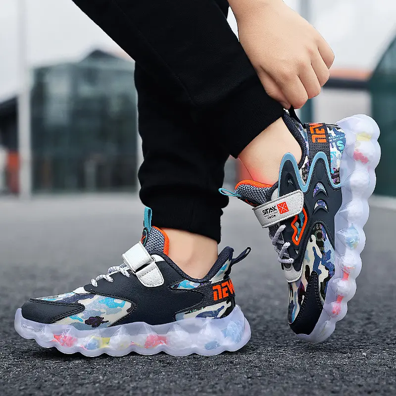 【SOFEISTORE】 Sepatu Anak Laki Laki Sneakers Casual sports musim panas baru anak laki-laki bersol lembut berpori-pori dan berpori-pori untuk anak perempuan 5